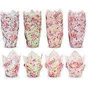 Sparkle and Bash Tulip Cupcake Liners, Floral Baking Cups for Birthday and Wedding (200 Pack)