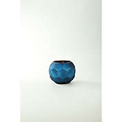 CC Home Furnishings 5.5" Blue Geometric Faceted Glass Ball Vase