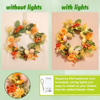 Department Store DIY Rattan Wreath - Glowing and Colorful Eggs - Happy Easter Party Decoration For Home Party Supplies - With Lights. View a larger version of this product image.