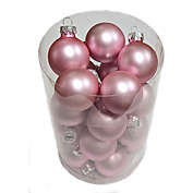 Whitehurst Baby Pink Matte Glass Ball Christmas Ornaments 1.25 Inch Set of 20