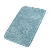 PiccoCasa Shaggy Bathroom Rug Bath Mat Non-Slip Rubber Microfiber Soft Water Absorbent Thick Shaggy Floor Mats Carpet, Machine Washable Blue 20" x 31"