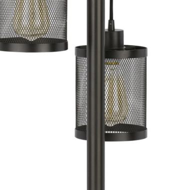 Saltaro Sherpi 37 Inch Metal Table Lamp, 3 Hanging Mesh Shades, Bronze Black- Saltoro Sherpi. View a larger version of this product image.