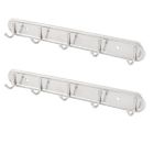 Alternate image 0 for Unique Bargains Wall Mount Rack 5 Hanging Hooks, Lightweight Bedroom Washroom Wall Mounted Towel Hat Coat Hanger Rack, 2 Pieces, 12" x 1.3" x 1.4"(L*W*H)