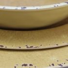 Alternate image 1 for Studio California Melamine Mauna 12-Piece Dinnerware Set in Yellow Crackle Look Decal