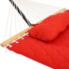 Alternate image 1 for Sunnydaze 2-Person Quilted Double Hammock with Spreader Bars with Freestanding Stand - 400 lb Weight Capacity/12' Stand - Red