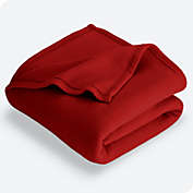 Bare Home Polar Fleece Blanket - Warm Cozy - Hypoallergenic Premium Poly-Fiber Yarns - Thermal - Lightweight Bed Blanket - Throw, Red
