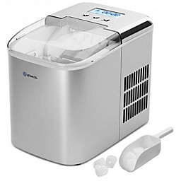 Costway 26 lbs Countertop LCD Display Ice Maker with Ice Scoop