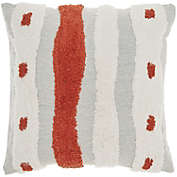 Mina Victory Life Styles Tufted Woven Waves 18" x 18" Orange Indoor Throw Pillow