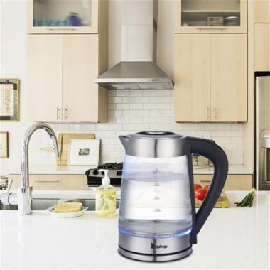 Zokop Electric Kettle with Blue Glass HD-250 110V 1500W 2.5L. View a larger version of this product image.