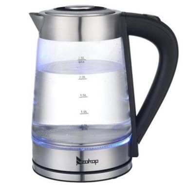 Zokop Electric Kettle with Blue Glass HD-250 110V 1500W 2.5L. View a larger version of this product image.