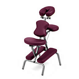 Royal Massage Ataraxia Deluxe Portable Folding Massage Chair w/Carry Case & Strap - Professional Grade Travel Tattoo/Massage/Spa Chair (Burgundy)