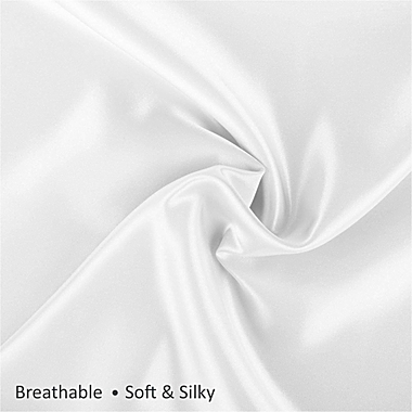 SHOPBEDDING Silky Satin Pillowcase for Hair and Skin - Standard Satin Pillow Case with Zipper, White (Pillowcase Set of 2) By BLISSFORD. View a larger version of this product image.