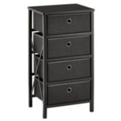 mDesign Foldable Fabric and Wood Dresser Storage Unit