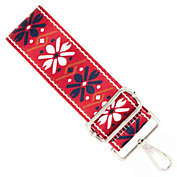 Boutique to You 52" Red and Blue Floral Adjustable Crossbody Guitar Style Handbag Strap