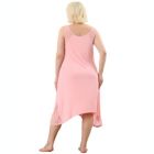 Alternate image 2 for Agnes Orinda Women's Plus Size Sleep Dress Lace Insert Sleeveness Irregular Hem Nightgown, Rayon Sleepwear Sleepshirts Nightdress Loose Fit Gown Dress, Pink, 3X