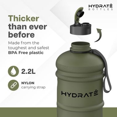 HYDRATE Xl Jug Half Gallon Water Bottle - Bpa Free, Flip Cap, Ideal For Gym, Large. View a larger version of this product image.