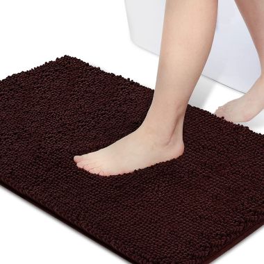 Vicyak Chenille Bathroom Rug 17''x24'', Brown. View a larger version of this product image.