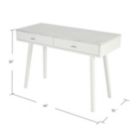 Alternate image 1 for The Bianco Collection Viola 44" Rectangular Italian Carrara White Marble Writing Desk with White Legs