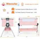 Alternate image 2 for Slickblue Baby Bassinet Bedside Sleeper with Storage Basket and Wheel for Newborn-Pink