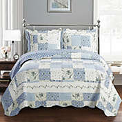 Egyptian Linens - Brea Floral Oversize Quilt Bedspread Set