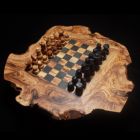 Alternate image 1 for BeldiNest Chess set - 14.5-inch Rustic Olive Wood Wooden Chess & Set - Board and Chess Pieces with Live Edge Wood w/ 2 Storage Drawer /W - 2.1 inch King Height.