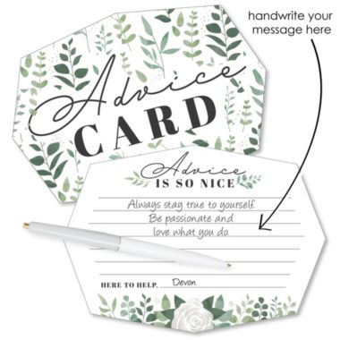 Big Dot of Happiness Boho Botanical - Wish Card Greenery Party Activities - Shaped Advice Cards Game - Set of 20. View a larger version of this product image.