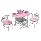 Alternate image 0 for Badger Basket Co. Tea Time Metal Doll Table and Chair Set with Accessories - Silver, Pink, Multi