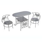 Alternate image 1 for Badger Basket Co. Tea Time Metal Doll Table and Chair Set with Accessories - Silver, Pink, Multi
