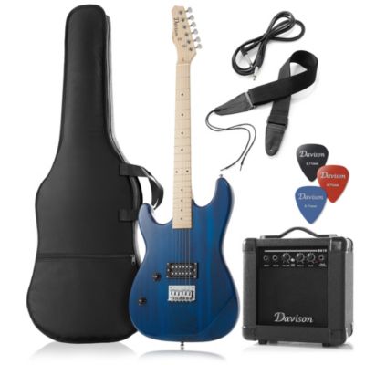 Davison Guitars Left Handed Electric Guitar with 10-Watt Amp - Full Size Beginner Kit with Gig Bag and Accessories
