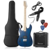 Davison Guitars Left Handed Electric Guitar with 10-Watt Amp - Full Size Beginner Kit with Gig Bag and Accessories