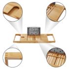 Alternate image 3 for Casafield Bamboo Bathtub Caddy - Luxury Expandable Bath Tray - Adjustable Tub Organizer Holder for Tablet, Book, Phone, Wine Glass, Candles, and Soap