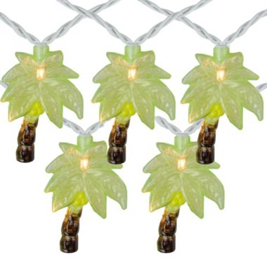 Northlight 10-Count Green Tropical Palm Tree Outdoor Patio String Light Set, 7.25ft White Wire. View a larger version of this product image.