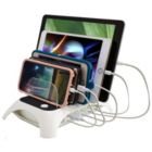 Alternate image 0 for Trexonic 12A 5-Port USB Charging Station with 5 Device Slots and Power Button, White