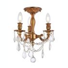 Alternate image 0 for Elegant Lighting Rosalia 3 light French Gold Flush Mount Clear Royal Cut Crystal