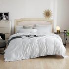 Alternate image 1 for Dolce Mela Home Decorative Dm807T   Twin Size 4 Piece Duvet Cover Set Ruffled Bedding 100% Cotton