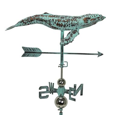 Things2Die4 Verdigris Copper Humpback Whale Weathervane. View a larger version of this product image.