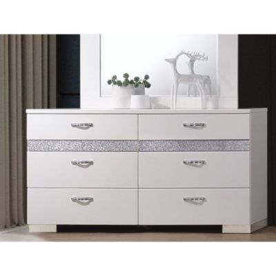 Riano Hulio 1 Drawer Chest Wood High Gloss Bedroom Furniture Storage Unit White 