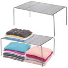 Alternate image 2 for mDesign Metal Closet Organizer Storage Shelf, 2 Pack