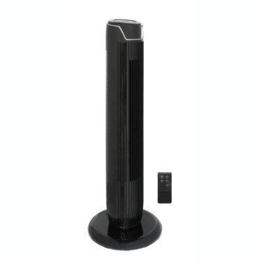Sunpentown Slim Tower Fan with Remote, LED Display, 3 Wind Modes and Timer in Black. View a larger version of this product image.