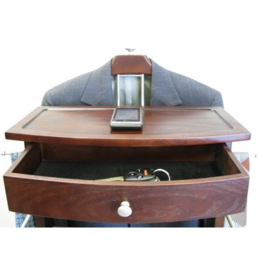 Proman Products Contemporary Decorative Kingston III Wardrobe Valet with Knob - Dark Walnut. View a larger version of this product image.