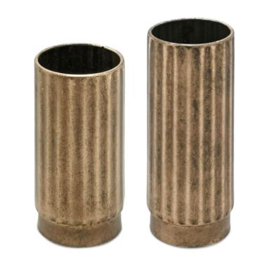 Melrose Home Decorative Vase (Set of 2) 9.25"H, 11"H Iron. View a larger version of this product image.