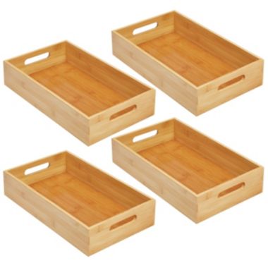 mDesign Bamboo Storage Bin for Home Office Desk - 4 Pack. View a larger version of this product image.
