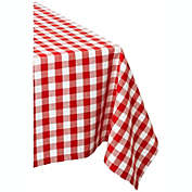 Contemporary Home Living 120" Red and White Classic Gingham Rectangular Table Cloth