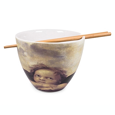 Bowl Bop Cherub Fine Art Japanese Ceramic Dinnerware Set Includes 16-Ounce Ramen  Noodle Bowl and Wooden Chopsticks Asian Food Dish Set For Home & Kitchen  Funny Religious Gifts, Snack Collectible | Bed