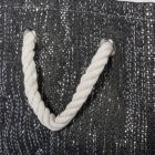 Alternate image 1 for DII Black and Silver Woven Paper Bin with Rope Handles - 11 inches