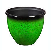 Plow & Hearth Colorful Faux Glazed Ceramic Self-Watering Planter - Green