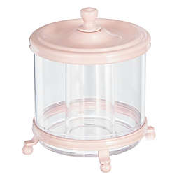 mDesign Round Bathroom Vanity Divided Storage Canister Jar