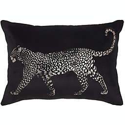 Mina Victory Luminecence Metallic Leopard BlackThrow Pillow - 14