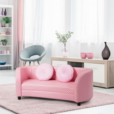 Costway 2 Seat Kids Sofa Armrest Chair with Two Cloth Pillows. View a larger version of this product image.