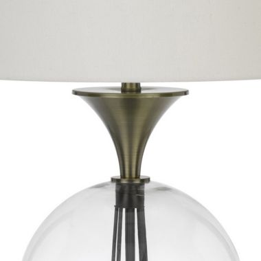 Saltaro Sherpi 46 Inch Metal And Glass Globe Table Lamp, Dimmer, Brass Finish- Saltoro Sherpi. View a larger version of this product image.